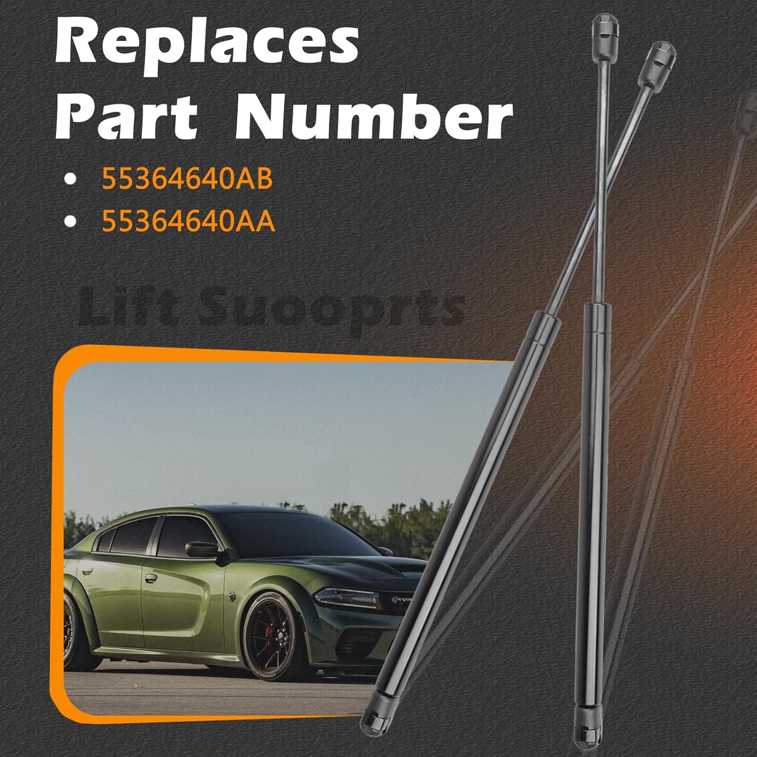 2 Pcs 22.12 in Liftgate Trunk Struts Lift Supports Compatible with Chrysler 07-09 Aspen for Dodge 06-09 Durango w/Power Liftgate Shock Gas Spring Cylinder Rear Back Tailgate Hatch Replaces 55364640AB