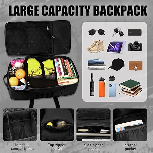 Miniatura 3 de Protector Plus Mochila táctica de viaje 60L militar Molle bolsa de lona (cubierta de lluvia y parche incluidos)