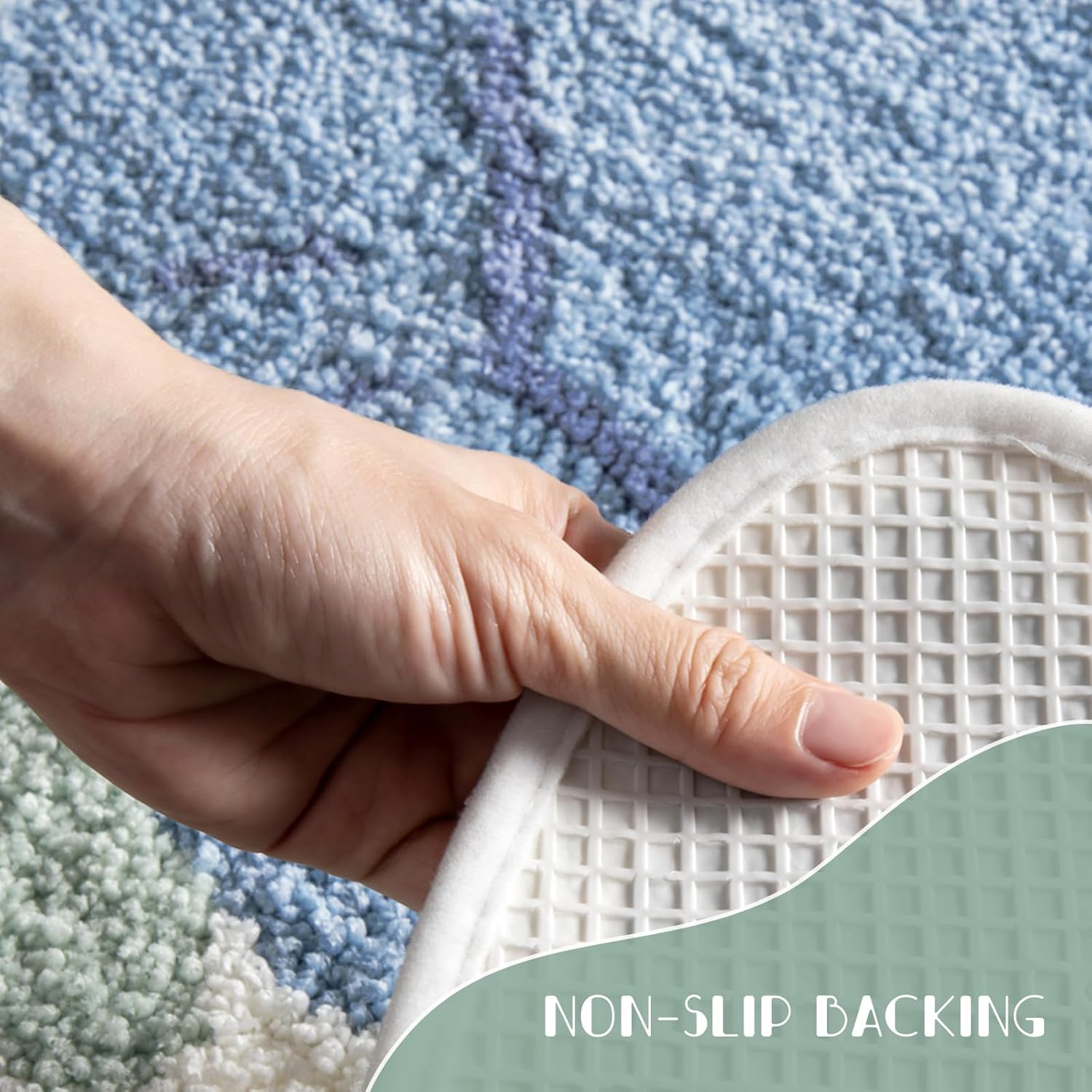 Ocean Animal Play Mat 20x33 Inch, Cute Animals Large Non Slip Super Soft Plush Area Rug for Kids Room Playroom Nursery Bedroom, Educational Washable Circular Floor Mat for Home Room Decorative