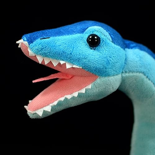 Miniatura 5 de ZHONGXIN MADE Juguete de peluche de dinosaurio de Plesiosaurio de simulación, juguete de peluche de dinosaurio azul de 16 pulgadas, figuras de