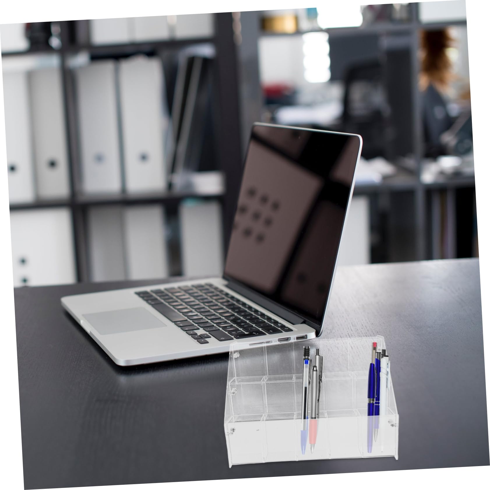 BESTYASH Portapenne in Acrilico Organizer Per Pennelli e Matite Espositore Da Scrivania Per Ufficio e Scuola Accessori Per Cancelleria