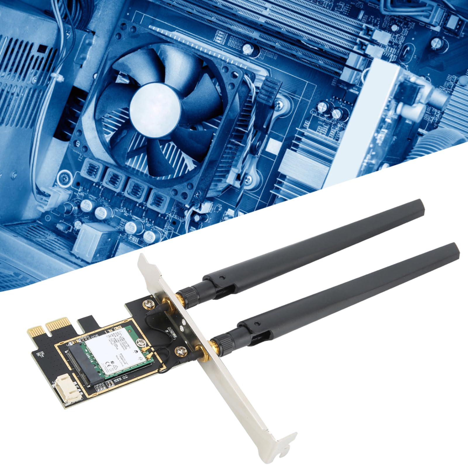 Jectse Carte Réseau Fil Double Bande, 1730 Mbps PCIe WiFi 6 9260NGW 5.0, avec Antenne 8DBi à Gain élevé, pour 10 OS