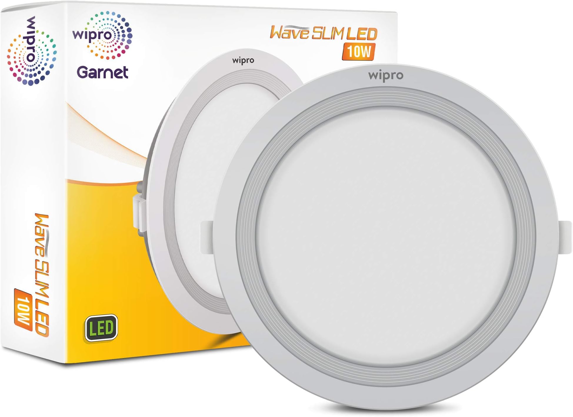 Wipro D711060 Garnet 10-Watt Wave Slim Panel Light (Cool Day Light, White, Round)