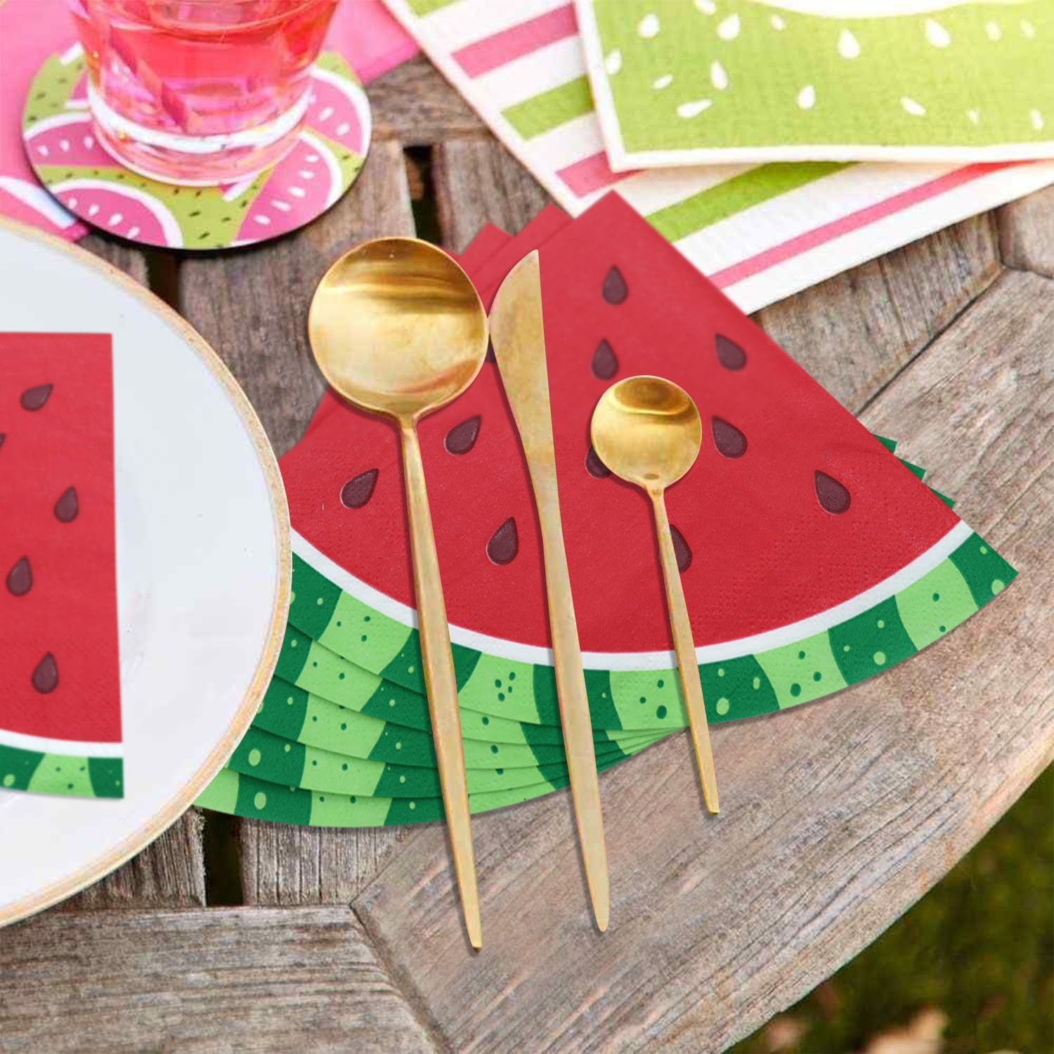 tovagliolo di anguria usa e getta con fette di anguria per picnic bambini baby shower estivi 33x33 cm