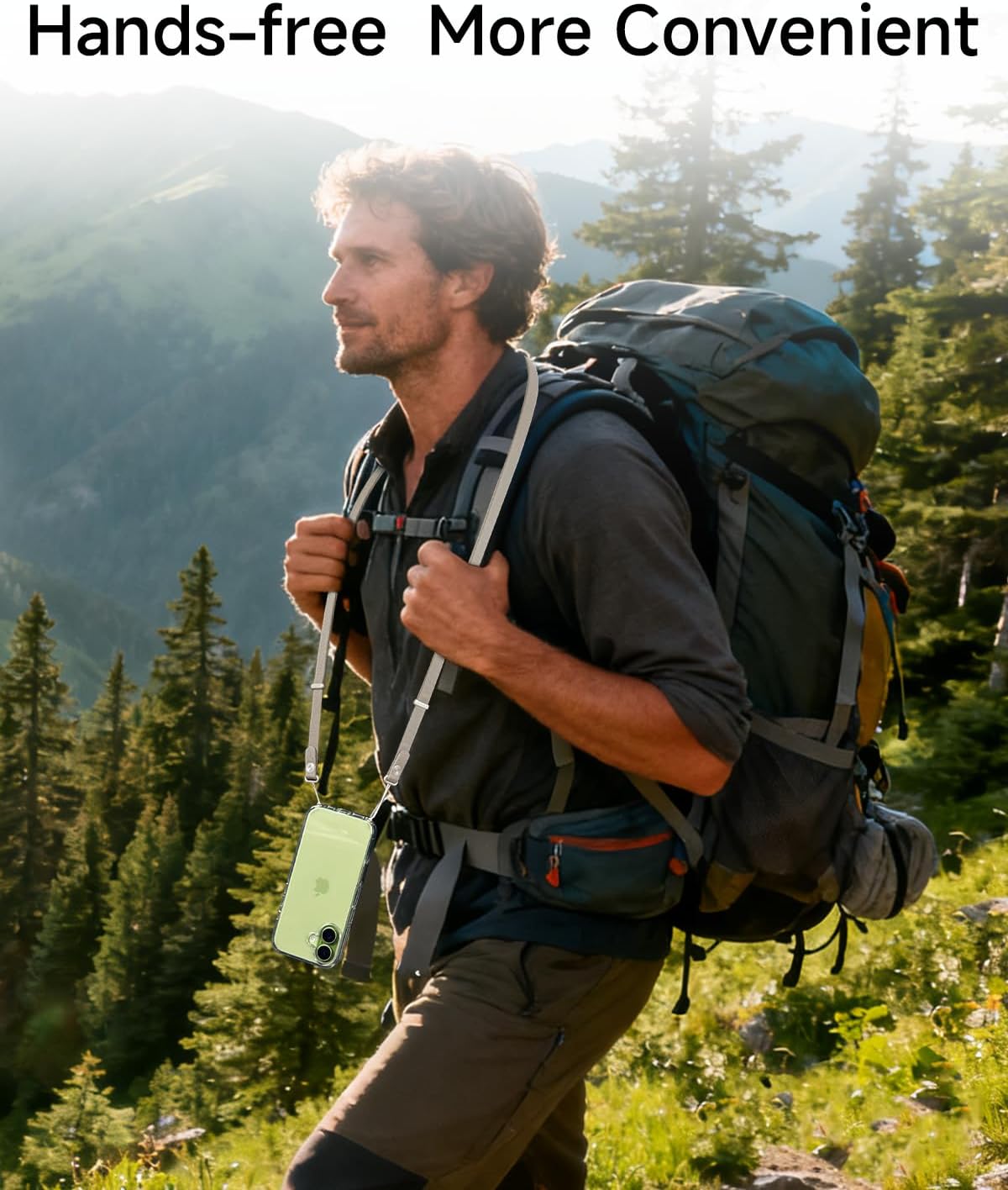 Magnetic Crossbody Strap for iPhone 17/Pro/Max/Air Phone Cases with Dual Lanyard Holes, Adjustable Neck Lanyard for Women & Men (Tan) - Image 5