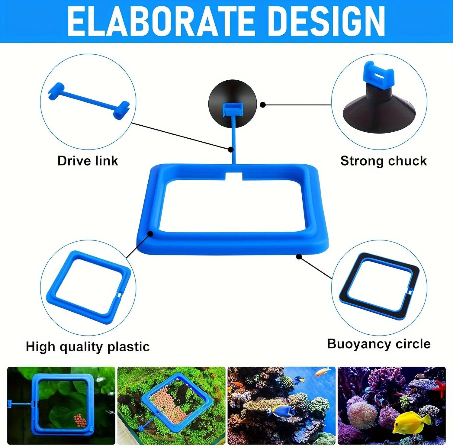 Fish Feeder Rings 2-Pack with Suction Cups, Floating Fish Food Dispensers for Aquariums, Turtle Tanks and Goldfish Feeding Stations, 2Pack