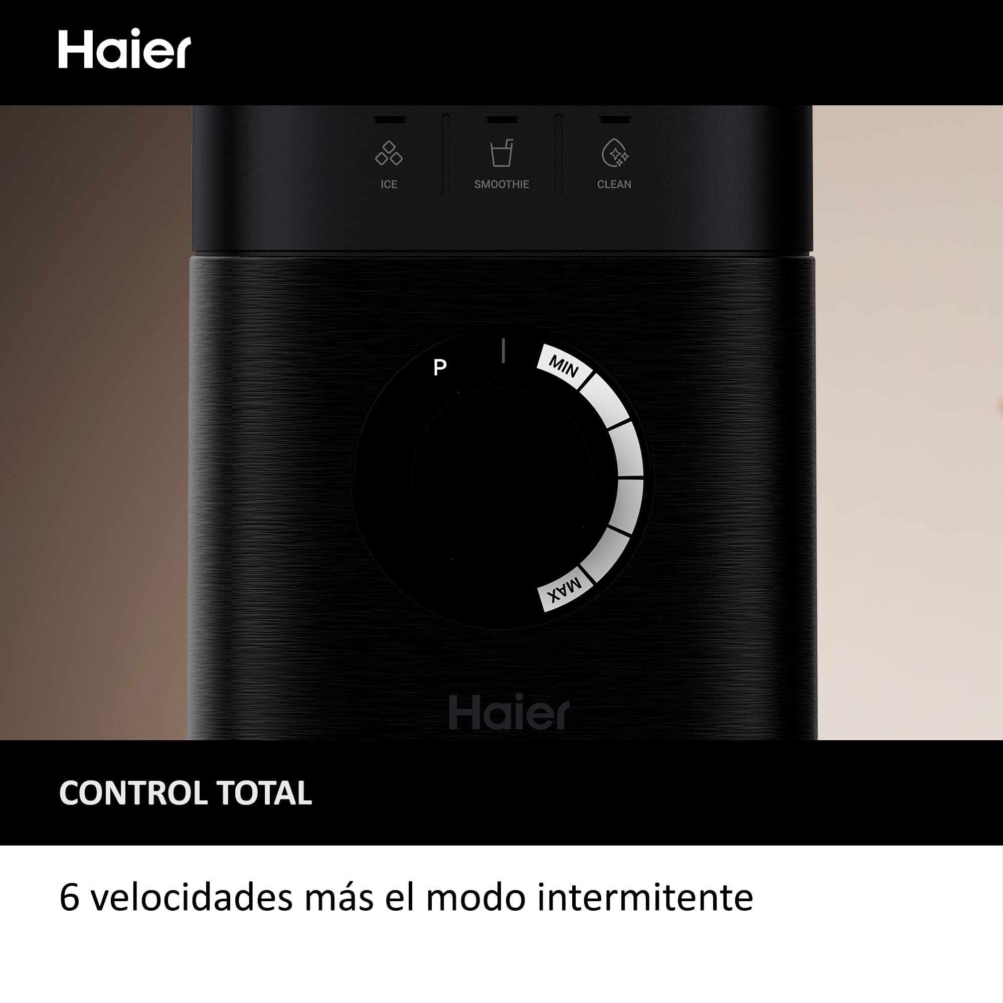 HAIER Batidora de Vaso con Triturador de Hielo, Batidora Smoothies, 5 Velocidades Variables, Limpieza Automática, Jarra de Vidrio de 1.7L, Jarra Portátil de 0.6L, 1200W [I-Master Series 5]