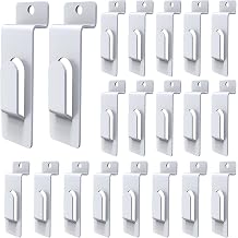 Slat Wall Utility Notch Hooks Commercial Slatwall Picture Hooks Metal Display Hook Hanger Slat Wall Hanger Slats Wall Accessories for Photo Frame Painting Art Center Slat Panels 20, White