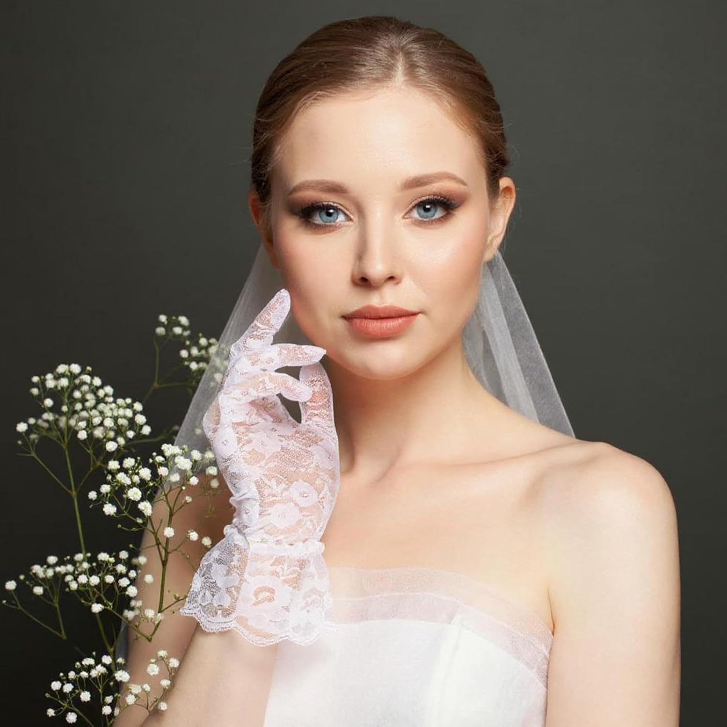 Yolev Lace Gloves for Women Short Lace Gloves Vintage Tea Party Glove 1920s For Wedding Bridal Evening Dinner Prom - Image 4