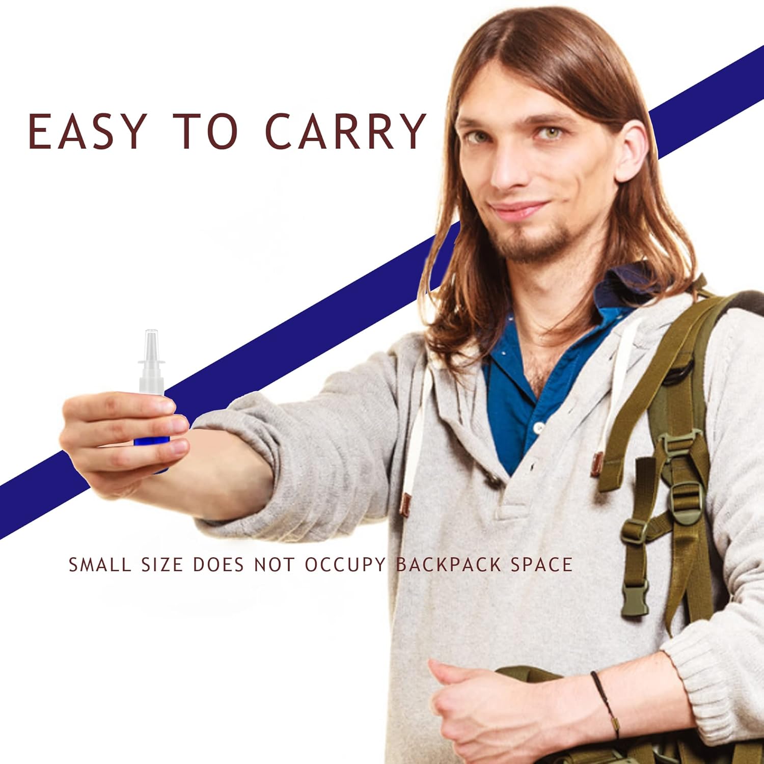 Nasal Spray Bottle Spray Glass Bottles 4Pcs 1oz (30ml) with Press Spray Head Refillable Portable Fine Mist, funnel, dropper,label, empty nose spray glass bottle blue nasal spray bottle thumbnail