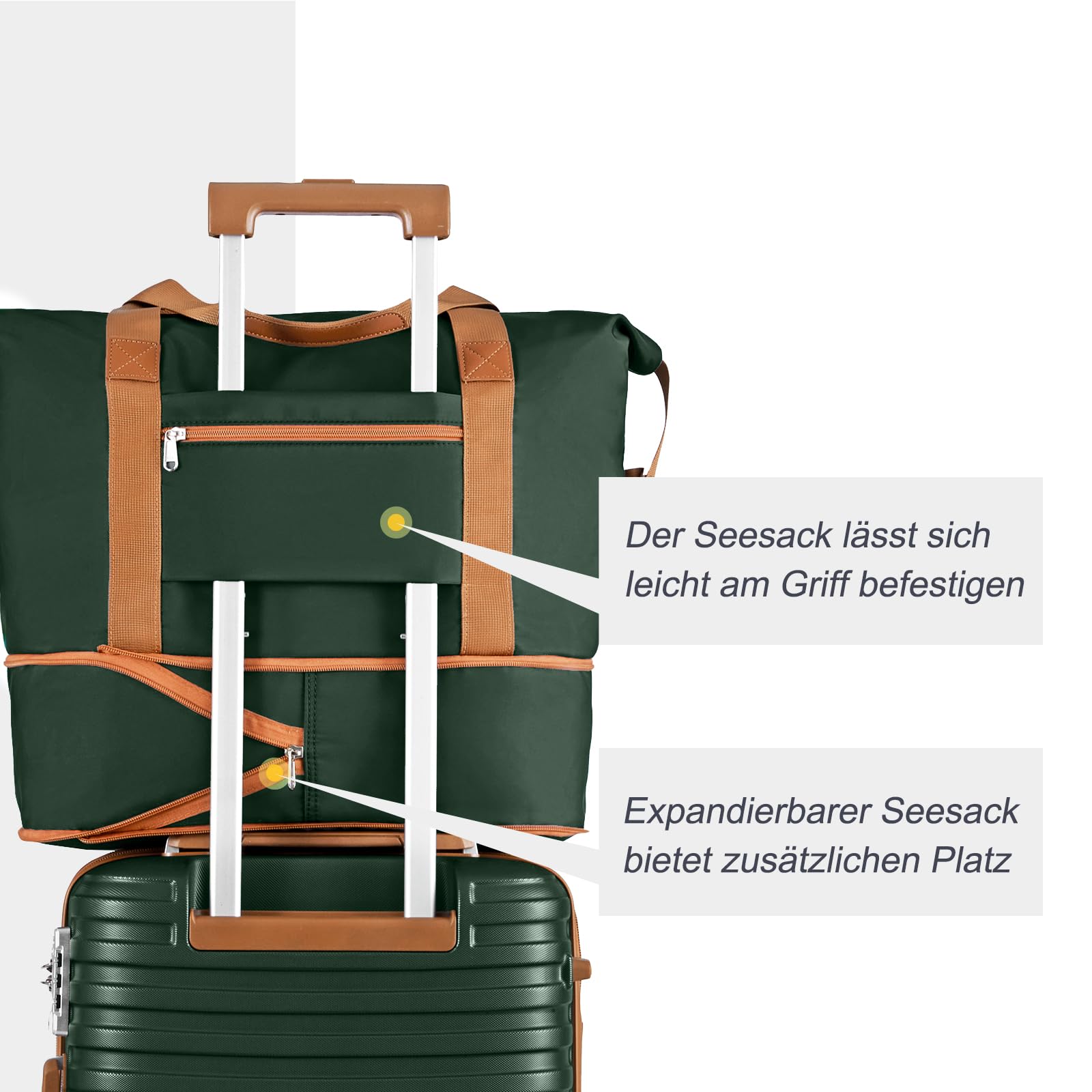 Joyway Set de Valises, 5 Pièces Valise de Voyage, Bagages Cabine à Grand Espace, roulettes à 360°, Serrure TSA et Compartiments Intérieurs, Incluant 1 Sac à Bandoulière et 1 Sac