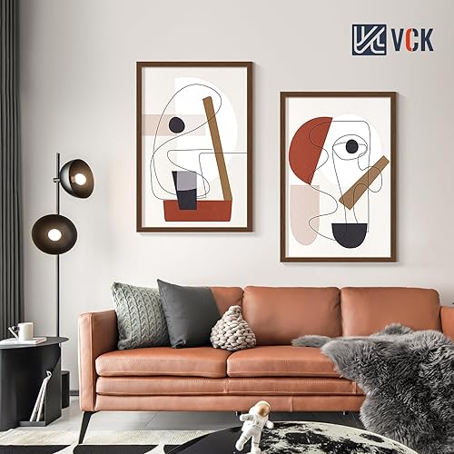 Miniatura 7 de VCK Paquete de 4 marcos para póster de 24 x 36 pulgadas, de madera marrón con plexiglás pulido, para fotos de 20 x 30 pulgadas con paspartú o de 24