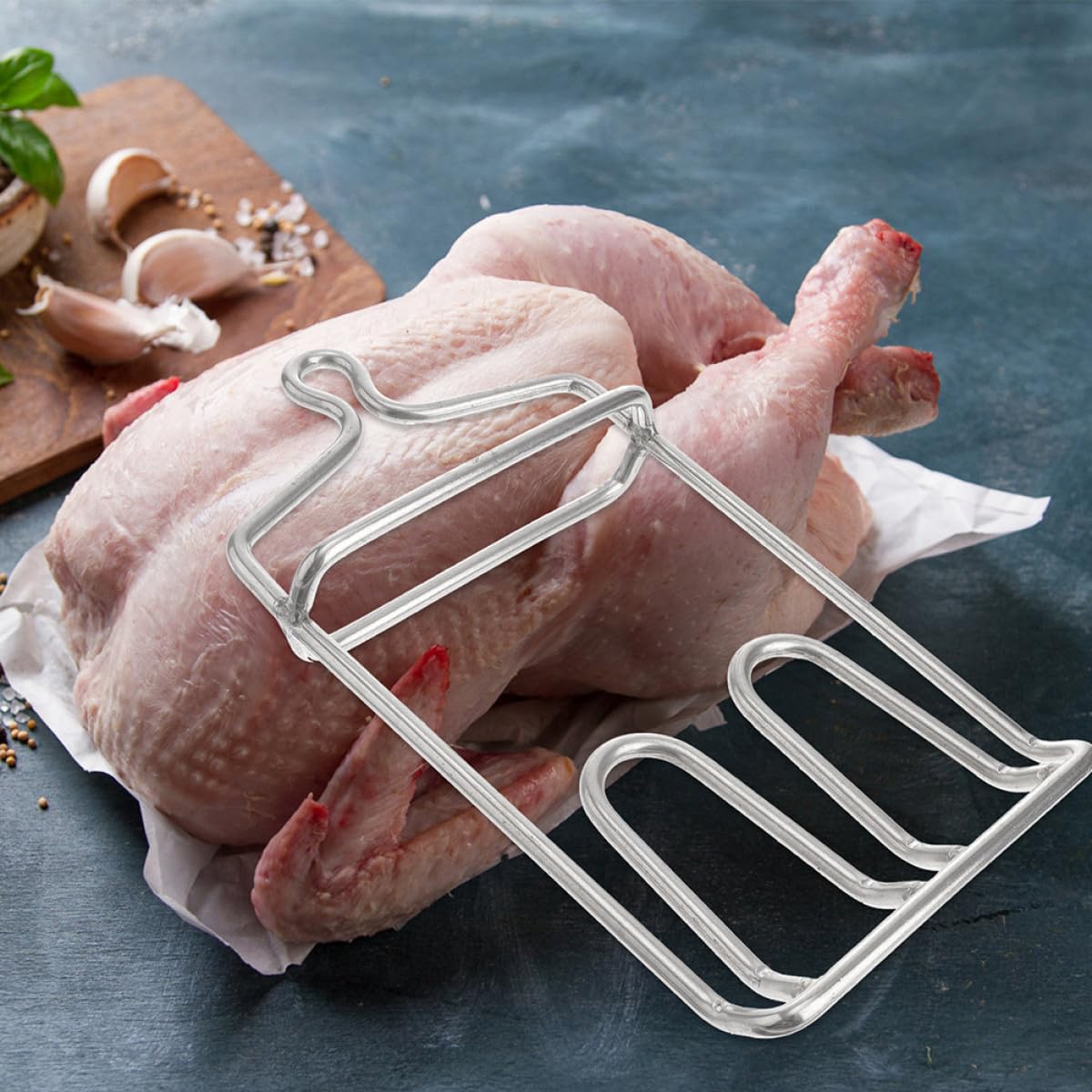 Gatuida Ganci Facili da Inserire per Carne in Acciaio Inossidabile 2 Pezzi Resistenti all'Usura per Appendere Pollo e Anatra per Cucina e Barbecue