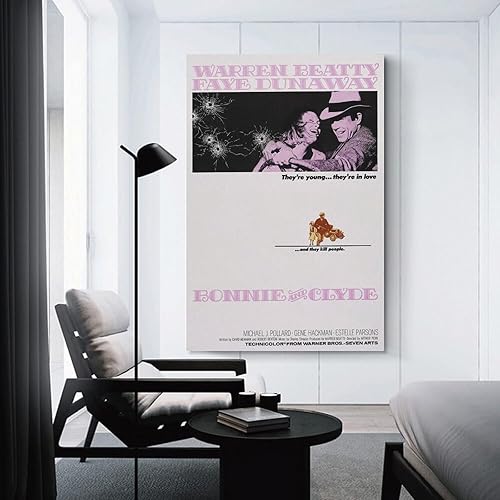 Miniatura 3 de Bonnie And Clyde Movie Warren Beatty Faye Decor Wall (12) Lienzo Pintura Póster de arte de pared para dormitorio, sala de estar, decoración de 20 x