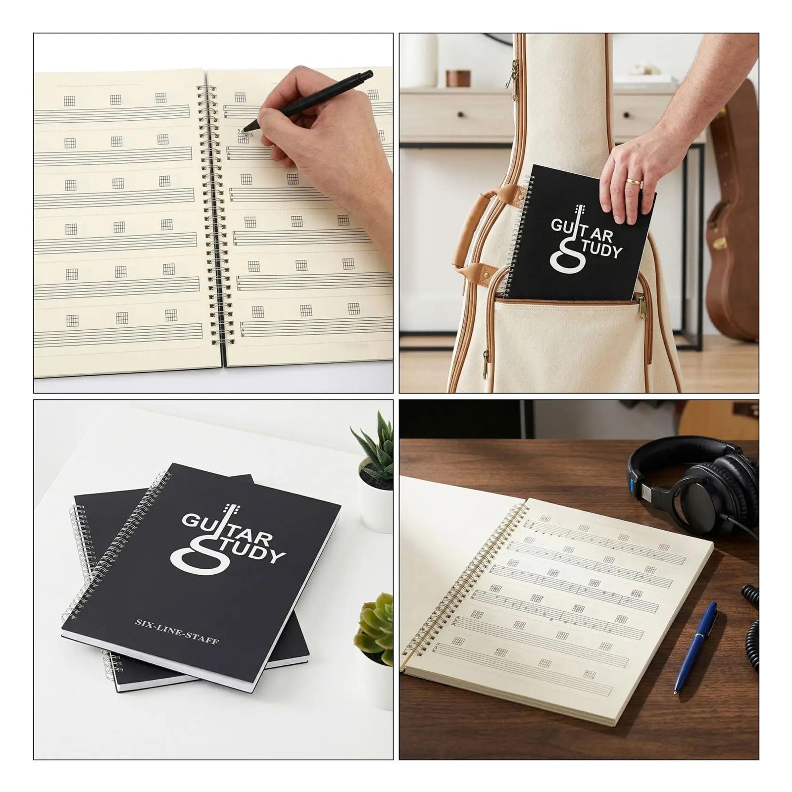 2 Pezzi Di Giornale Scrittura Canzoni for Chitarra, Tablature Vuote, Libri Diteggiatura Degli Accordi, Diagrammi Manoscritti Musicali, for Banda Composizione