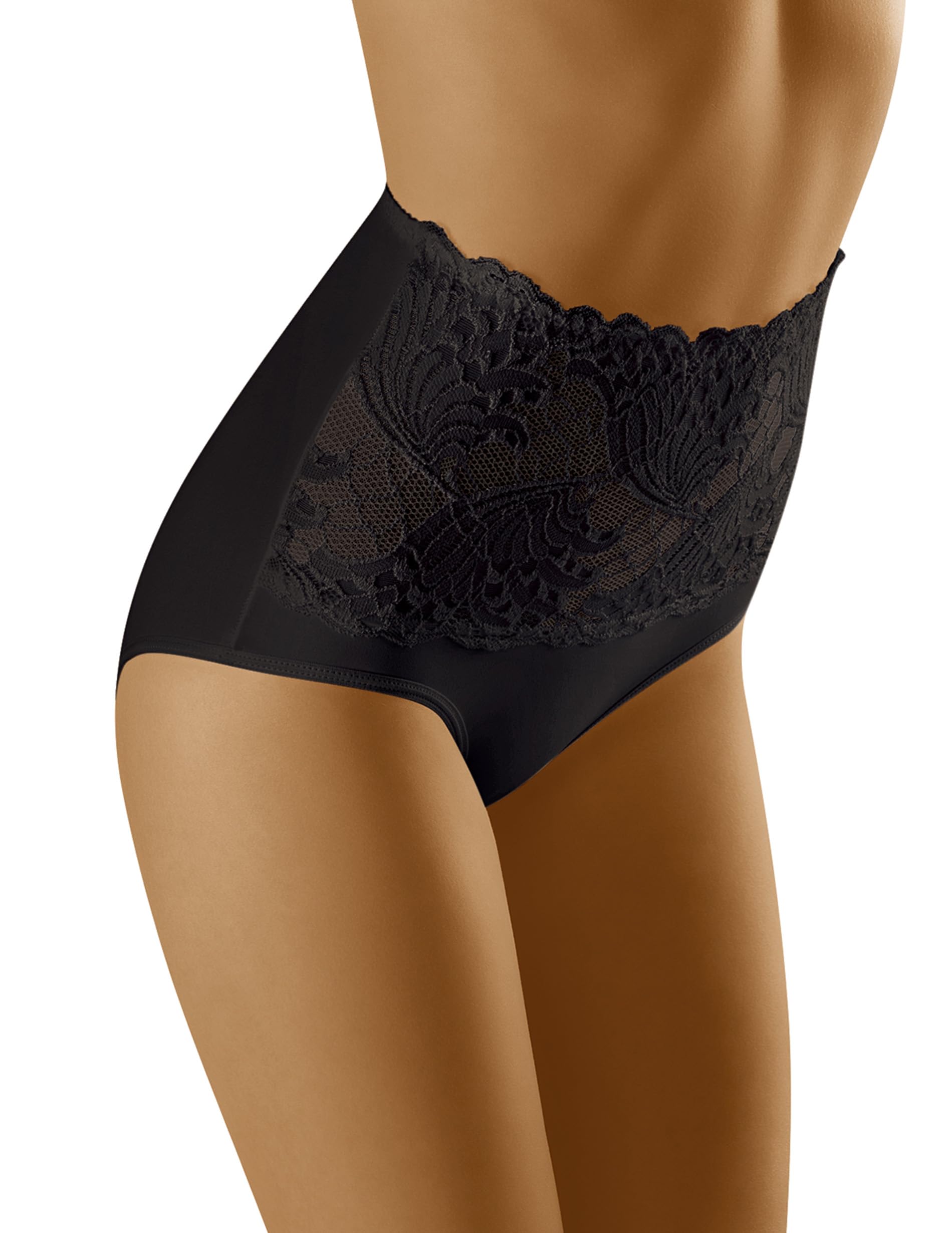 Wolbar Women's Sexy Shapewear Briefs Lace Panties High Waist WB207, Black,2XL