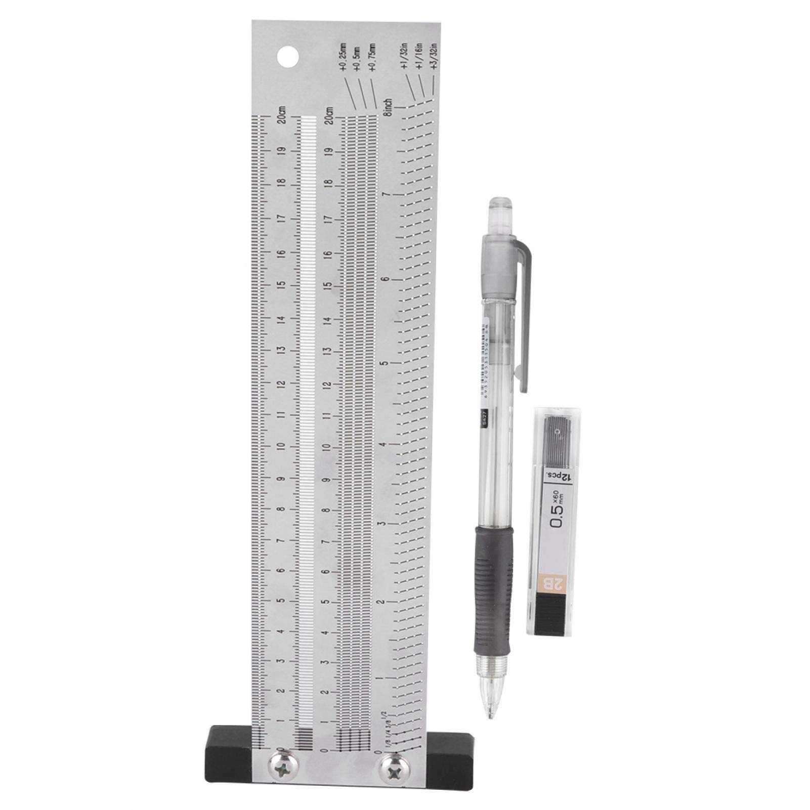 Woodworking Scribing Ruler, Ultra Precision Stainless Steel Marking Ruler Gauging Tool for Woodworking T Ruler(16 Inch)