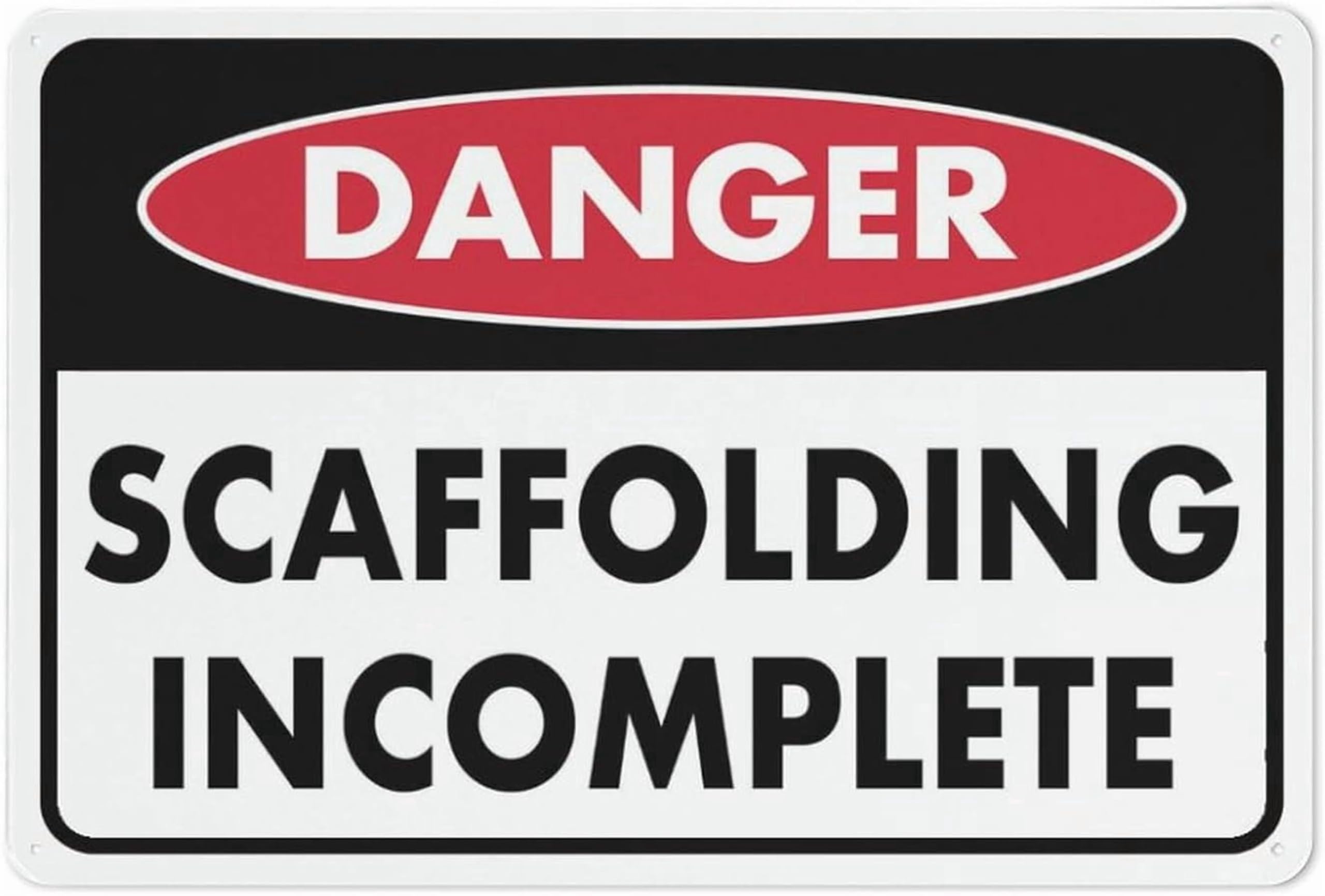 (2-Pack) Metal Tin Sign Danger Scaffolding Incomplete Sign 8""X12"" Rust Free Signs Outdoor, Sign For Home, Business, Yard