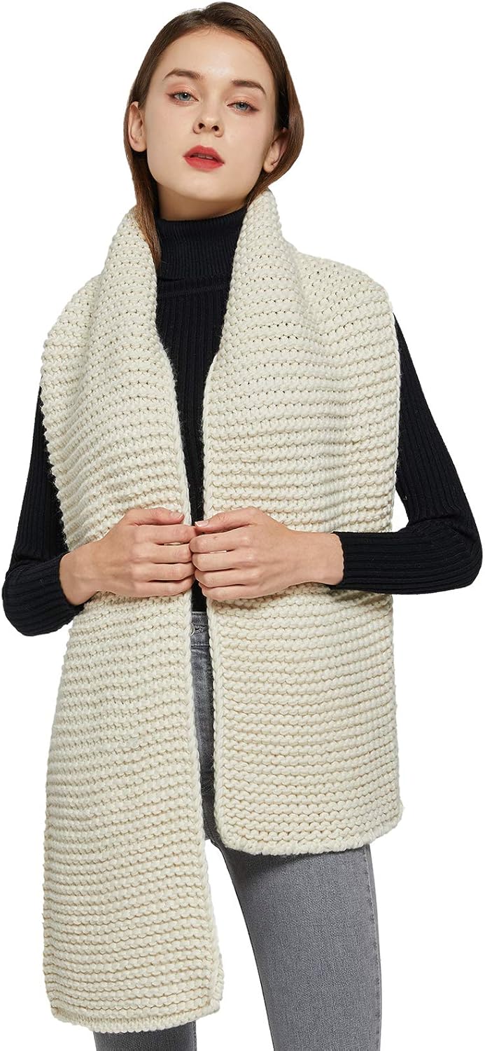 Surblue Winter Chunky Knit Scarf Warm Thick Wrap Pattern Long for Men and Women for Outdoors - Image 2