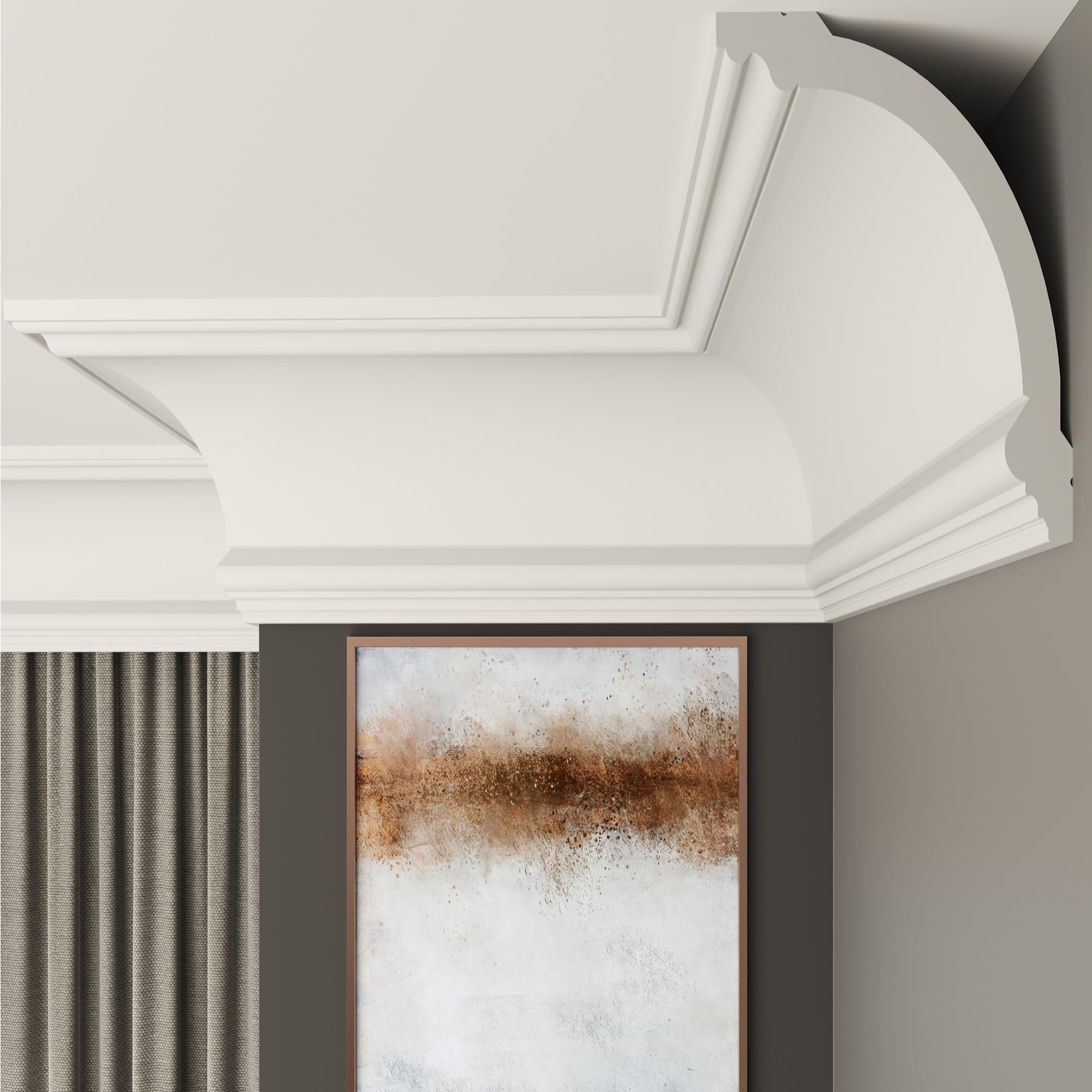FAST DECOR Coving for Ceilings,White XPS Cornice, Lightweight Ceiling Moulding and Trim, Paintable Decorative Finish, Easy DIY Fit, Durable and Moisture Resistant (Internal Corner 20cm, CW06)