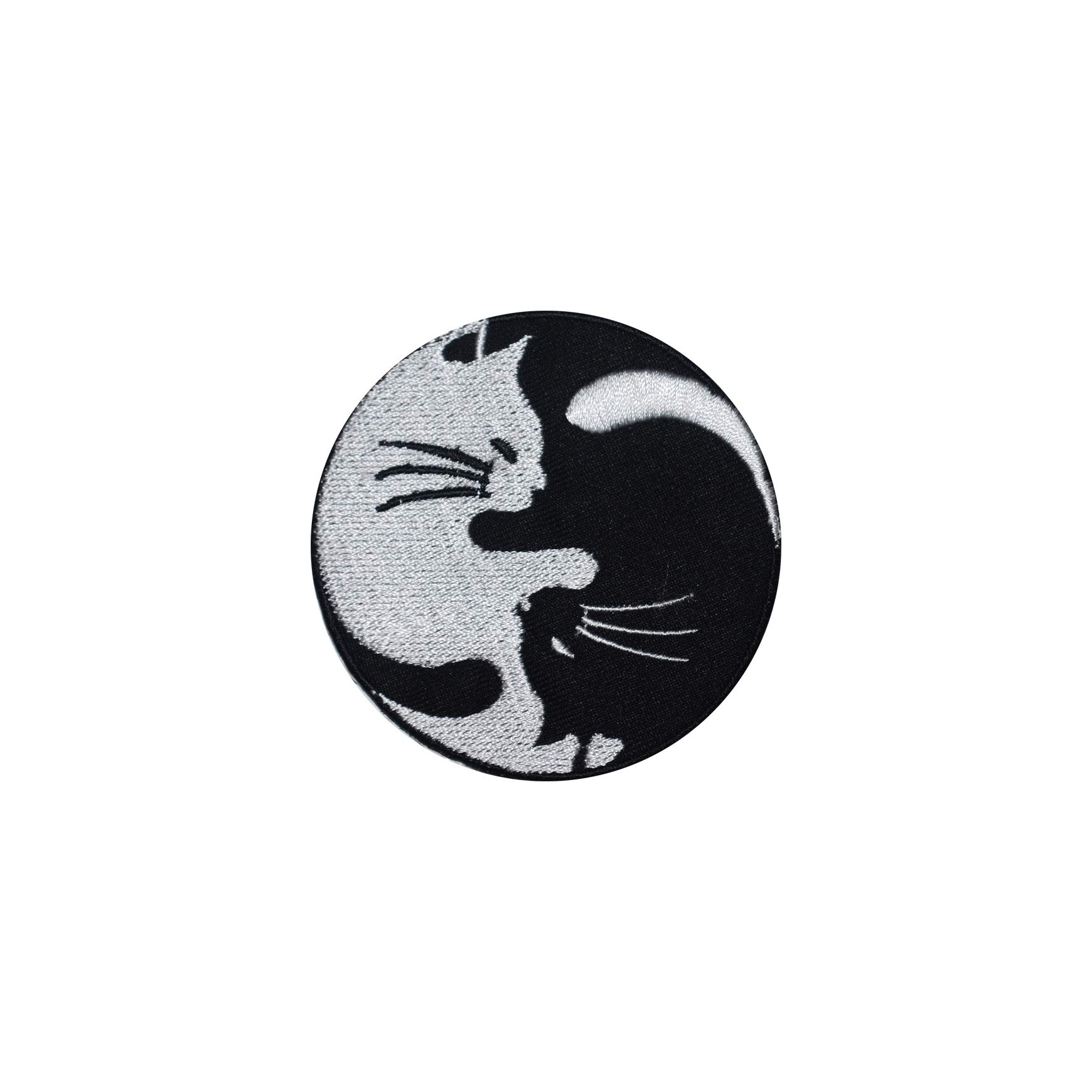 Lotus Yin Yang Spirituale - Toppe Termoadesive Patch Toppa Ricamate, Misura: 8 x 8 cm, Farbvariante:rosso