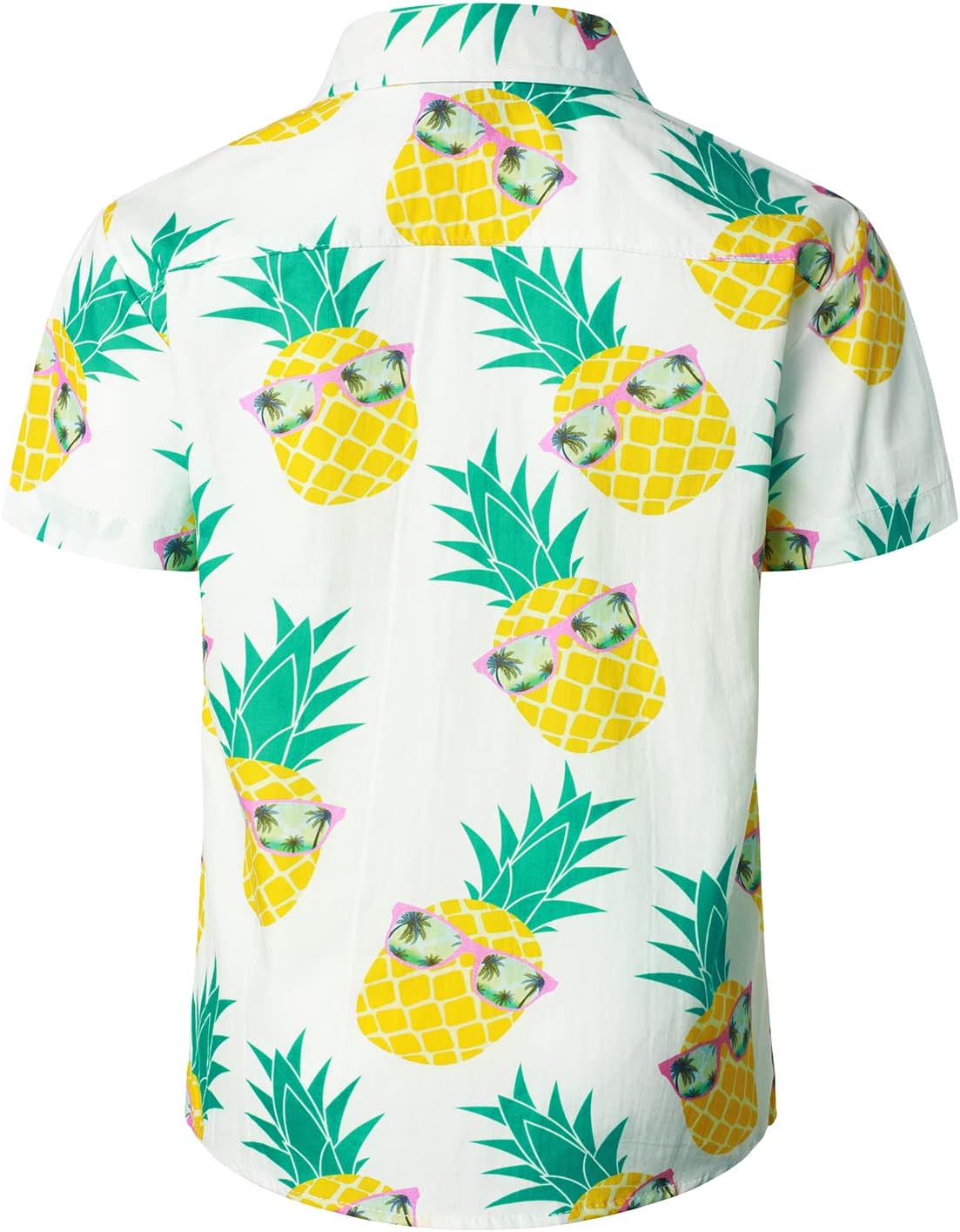 JOGAL Boy's Hawaiian Shirt Short Sleeve Floral Button Down Beach Shirt - Image 3