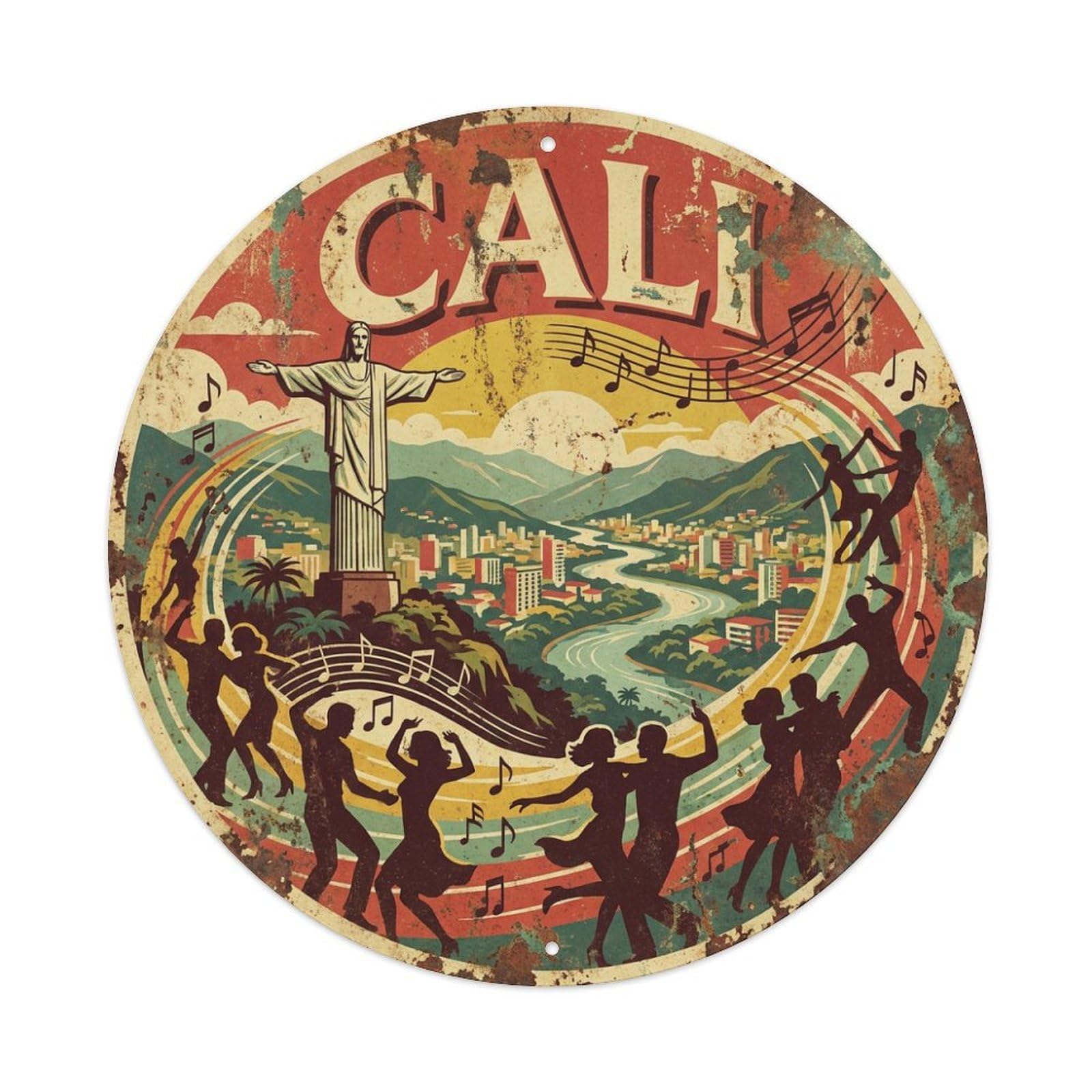Colombia Vintage Travel Cali Metal Tin Sign