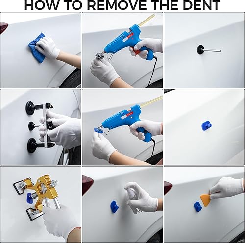 Miniatura 3 de Kit de extracción de abolladuras de coche Bitlyle, 56 piezas de herramientas de eliminación de abolladuras sin pintura, kit de reparación de