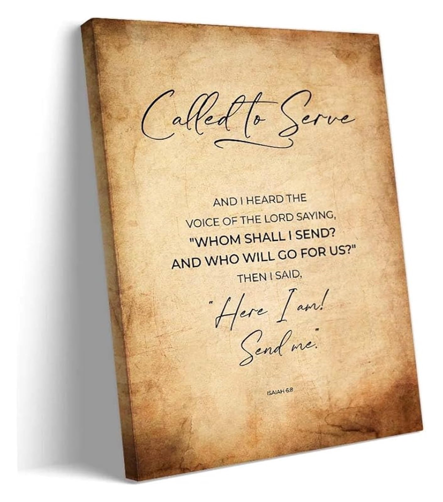 IDGTTLDF Here I Am Send Me Bible Verse Print Isaiah 68 Christian Scripture Wall-Art Home Decor Unframed,16x24inch(40x60cm)
