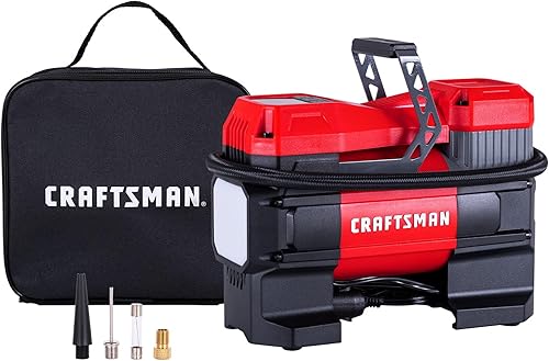 Miniatura 9 de CRAFTSMAN Inflador de neumáticos portátil de 12 V, bomba de compresor de aire digital con indicador y luz LED, apagado automático de 150 PSI, bomba