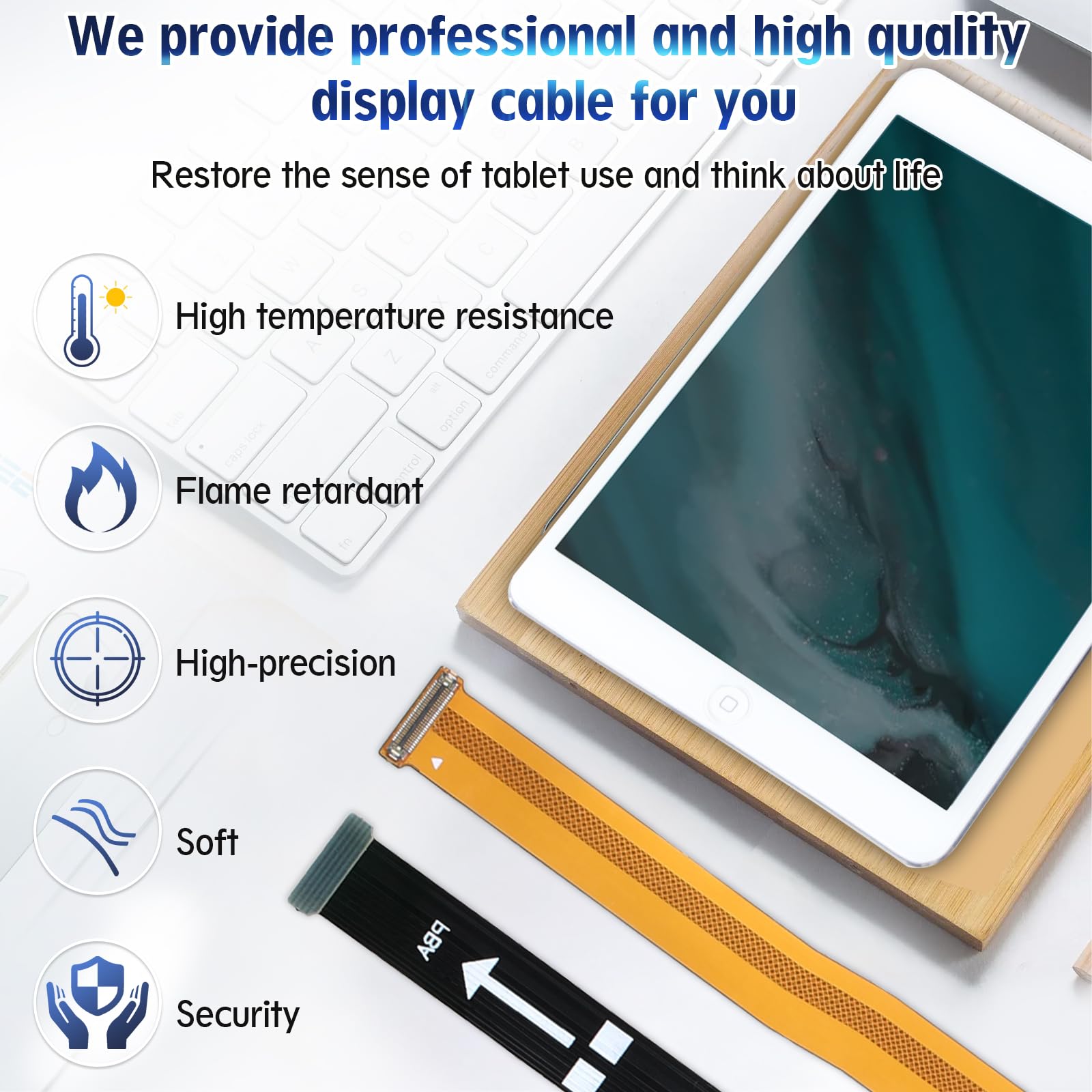 RongZy Für Samsung Galaxy Tab A 10.1 SM-T515 SM-T510 Display Flex Kabel Verbindung Ersatz Tablet LCD Flat Flex Kabel für Samsung Galaxy Tab A 10.1 mit Werkzeug