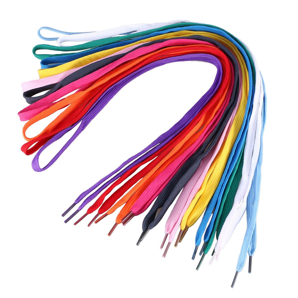 ABOOFAN 12 Paires Lacets Plats de Chaussures de Sport, 110x0,8cm, Lot 12