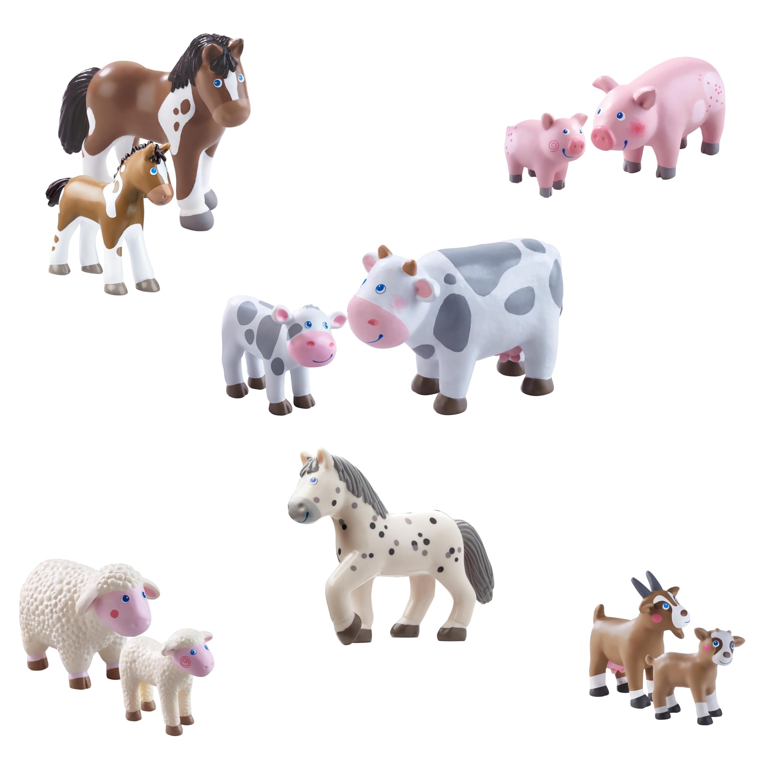 HABALittle Friends Farm Animals Bulk Playset with 11 Chunky Plastic Toy Figures for Ages 3+