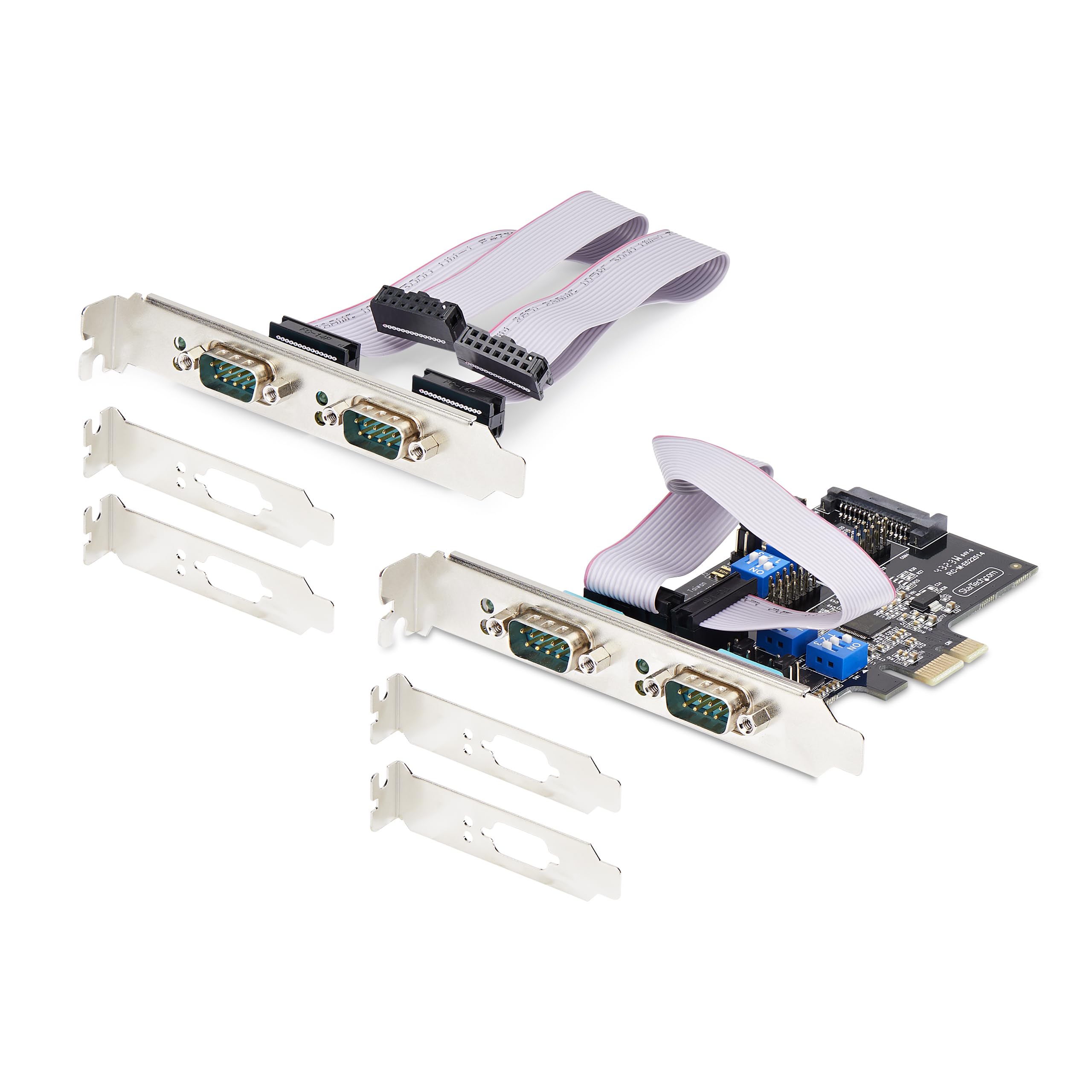 StarTech.com StarTech.com Tarjeta Serie PCI Express de 4 Puertos DB9 - Serial RS232/RS422/RS485 - TAA - UART 16C1050 - ESD - Windows Linux