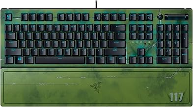 Razer BlackWidow V3 Mechanical Gaming Keyboard: Green Mechanical Switches - Tactile & Clicky - Chroma RGB Lighting - Compact Form Factor - Programmable Macros - Halo Infinite (Renewed)