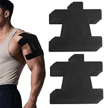 10pcs Kinesiological Tape for Shoulder, Waterproof Pre-Cut Strips Muscles Breathable Adhesive Elastic Sport for Shoulder Support Sport & Physical Relaxation (Black)