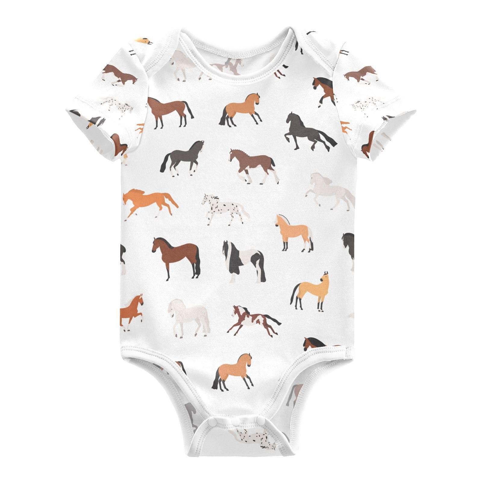 vvfelixl Baby Bodysuits Outfit for Toddlers,Horse Breeding Baby Summer Bodysuit,Infant Onepiece Clothes for Boy Girl 12-18M