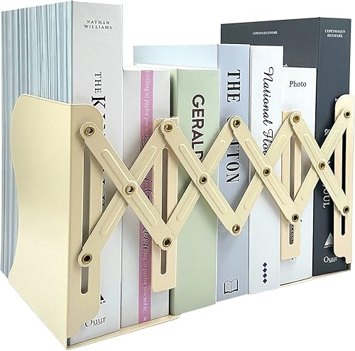 Sujetalibros ajustables, 19 pulgadas, 2 divisores de metal resistente, estante de almacenamiento de libros, organizador de escritorio, soporte de