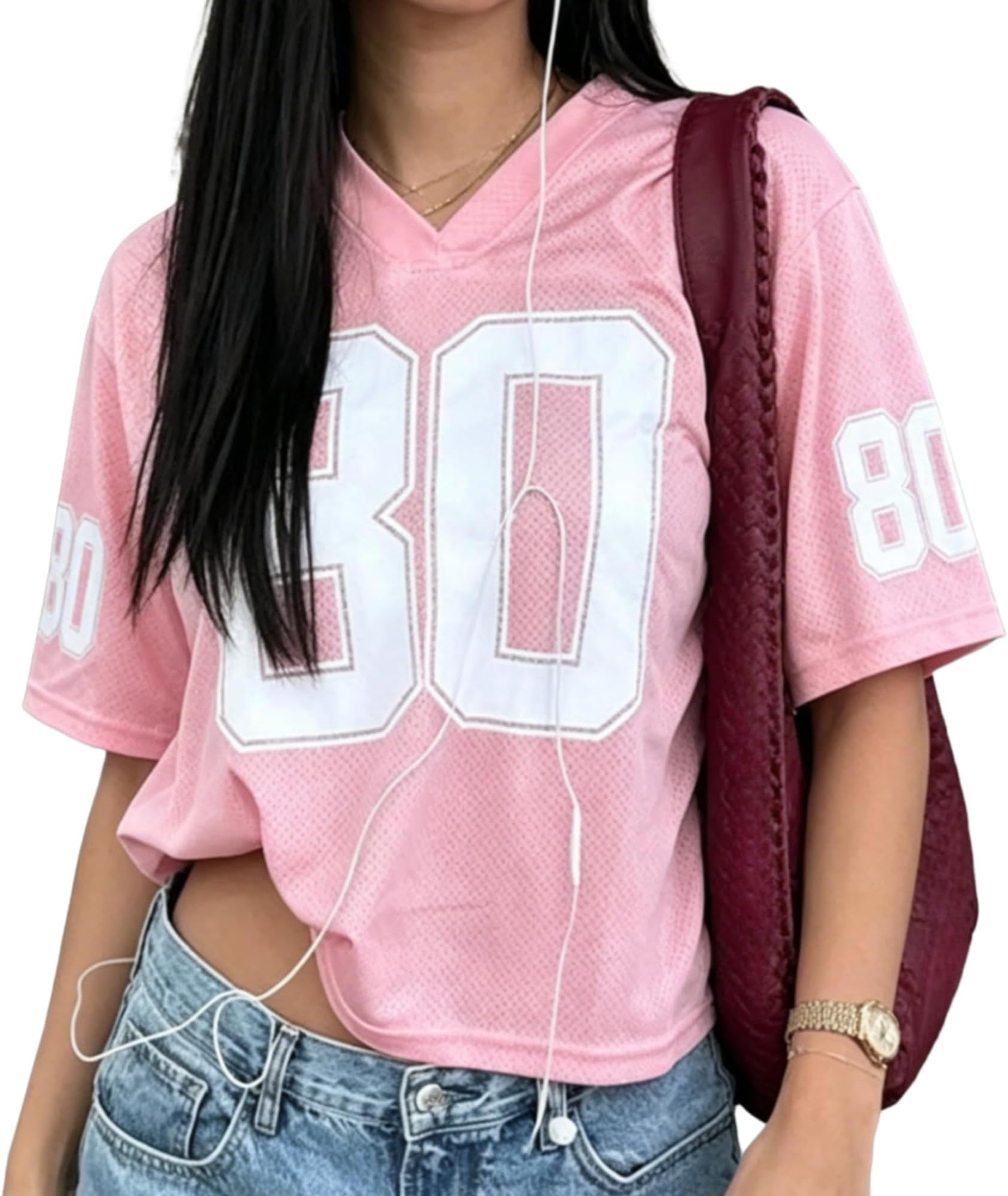 Oversized Jersey Women Summer Tops 2024 Grunge Graphic Tees Y2k Streetwear Short Sleeve Shirts
