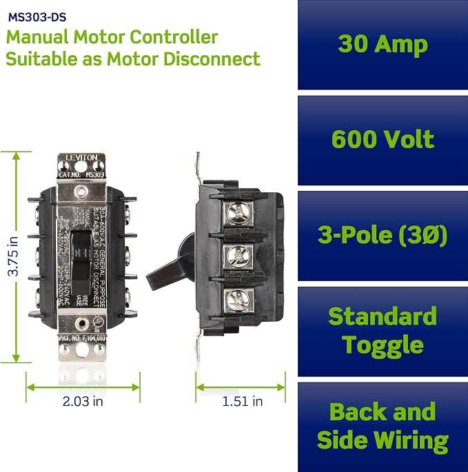 Leviton Interruptor Magnetotérmico 30 A 600 V Tres Polos miniatura 2