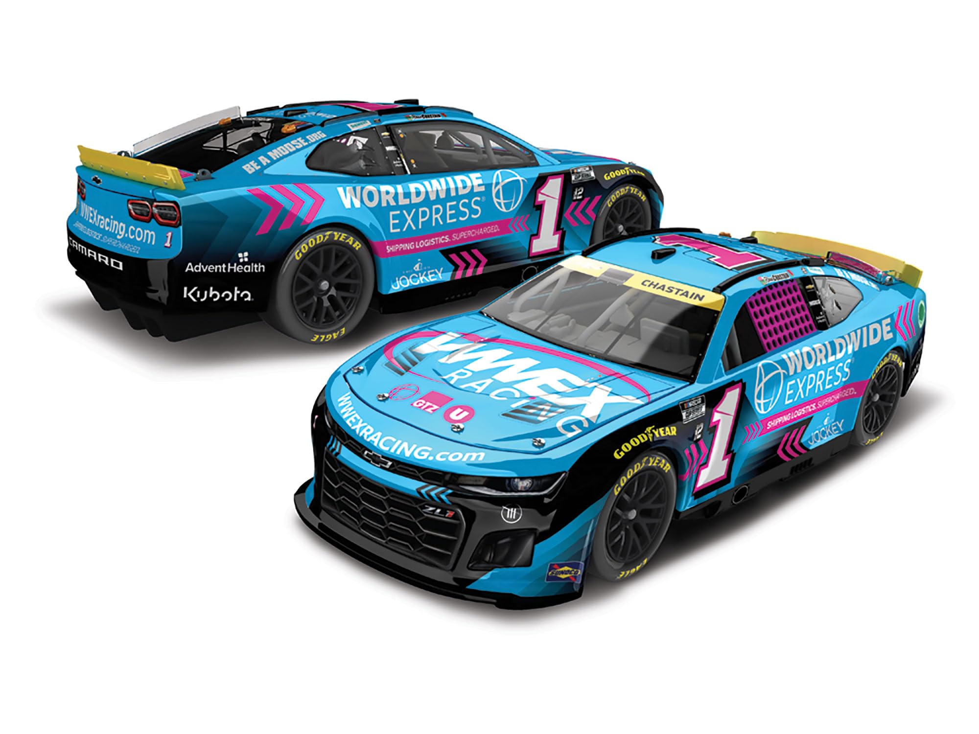 Lionel Racing Ross Chastain 2023 Worldwide Express Pink 1:24 Scale ARC Diecast Car