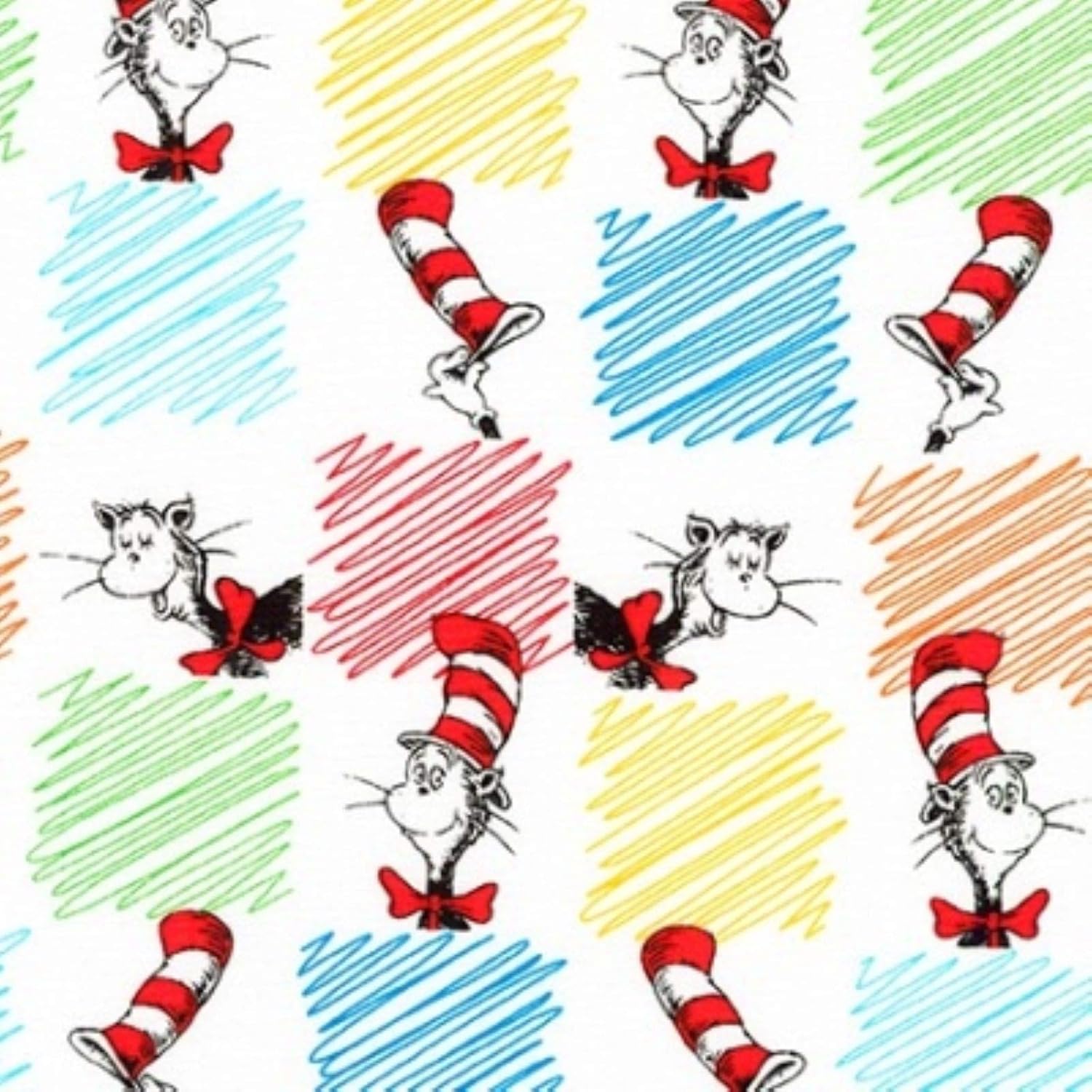 Robert Kaufman The Cat in The Hat by Dr. Seuss ADE 19063 205 Scribble Squares BTY