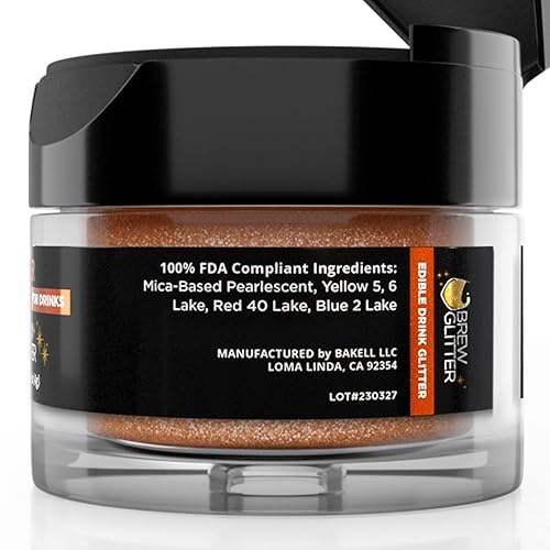 Miniatura 8 de Brillo de infusión de cobre con purpurina comestible para bebidas, cócteles, cerveza, adornar purpurina y bebidas  Certificado KOSHER y HALAL  100%