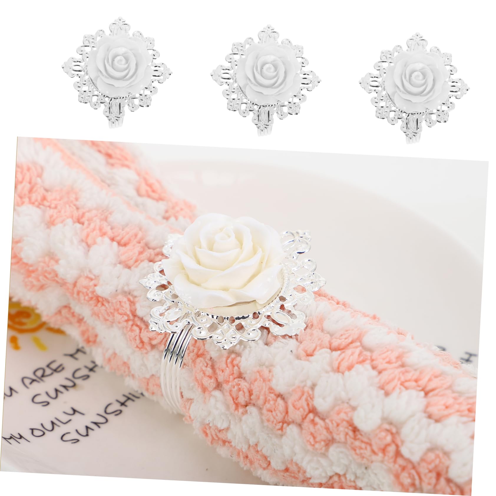 POPETPOP 24stücke Weiß Napkin Ringe Aus Zinklegierung Kreative Serviettenhalter Für Hochzeiten Feste Dinnerpartys Und Mehr