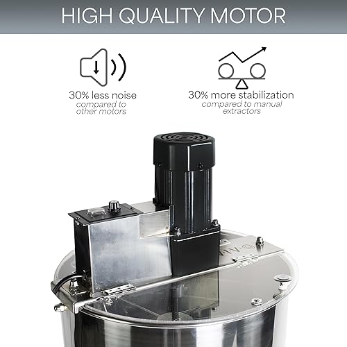 Miniatura 7 de VIVO Extractor eléctrico de miel 2 bastidor, acero inoxidable, girador de tambor de panal accionado BEE-V002E