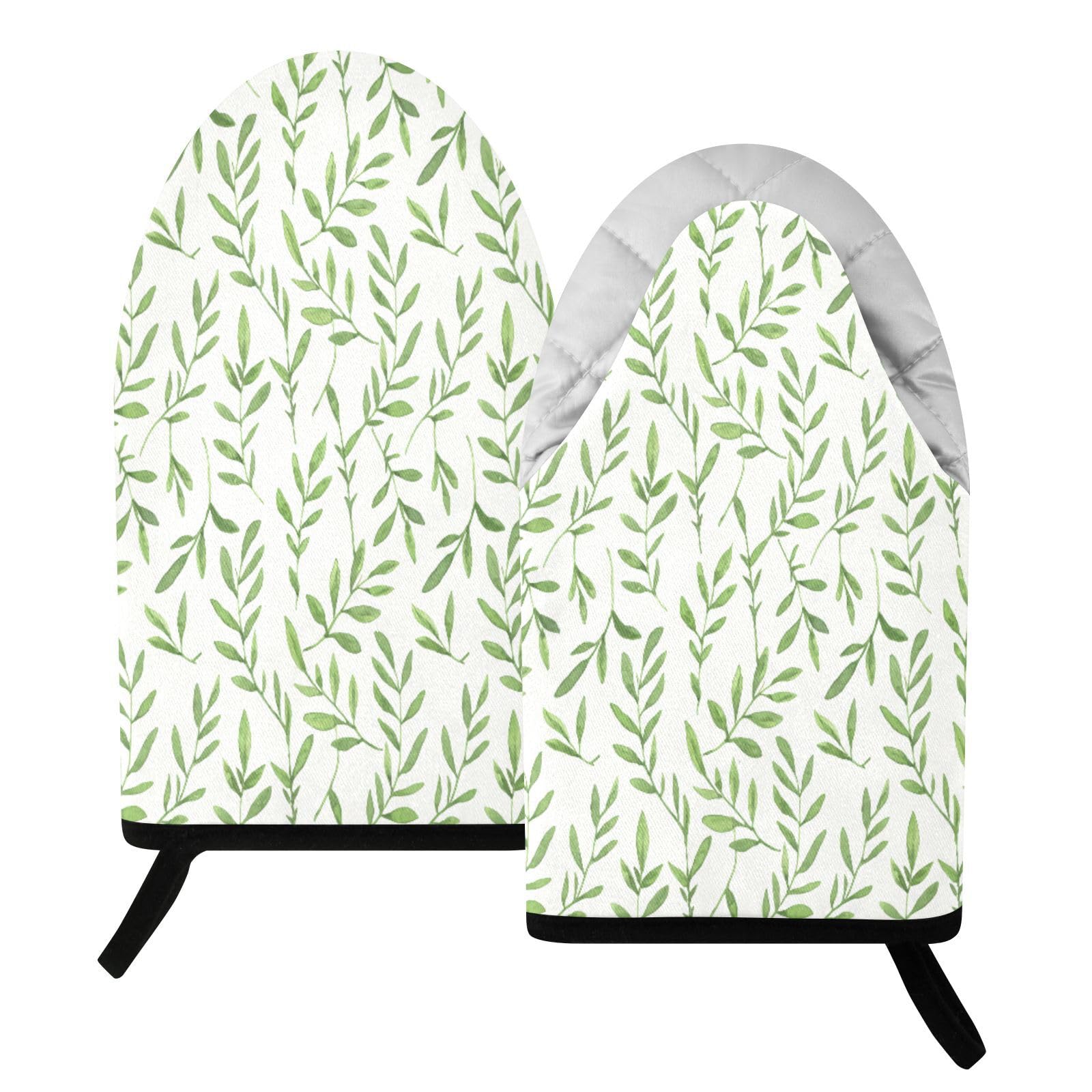 BURSTDDY Leaves Oven Mitt,Heat Resistant Kitchen Mitts for Cooking