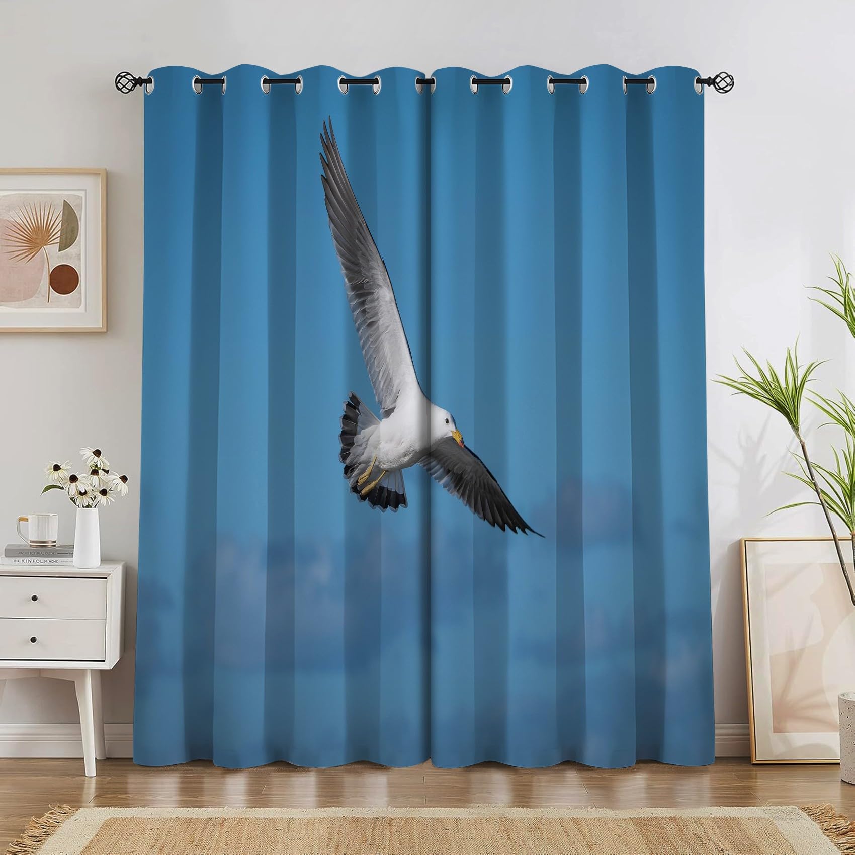 Rideaux isolants contre le froid et la lumière occultant thermique mouette 140x260cm