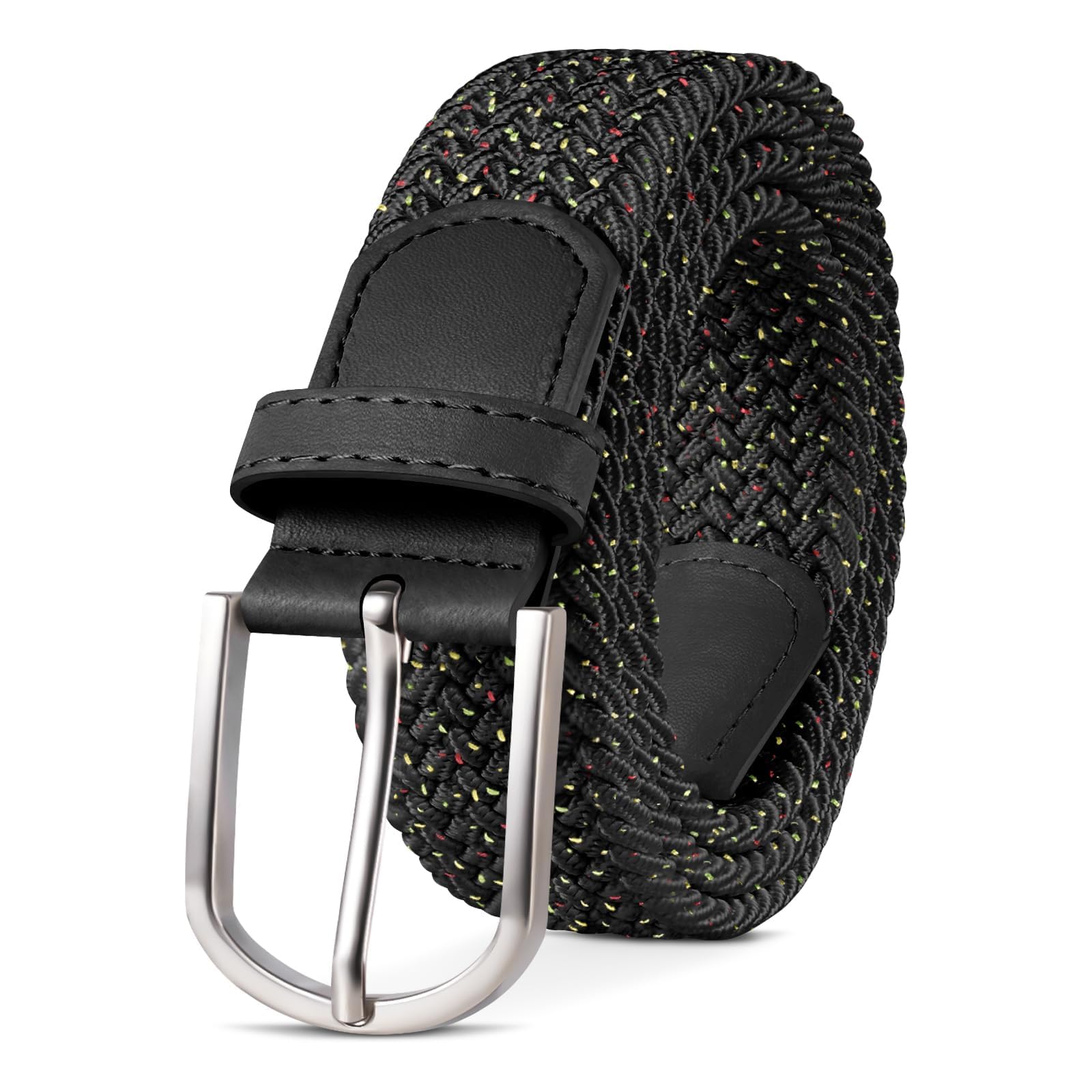 TANGCHAO Cintura Elastica Intrecciata per Uomo e Donna Cinturino Elastica Intrecciata con Fibbia in Lega di Zinco 33mm (1.25") Colori Multipli