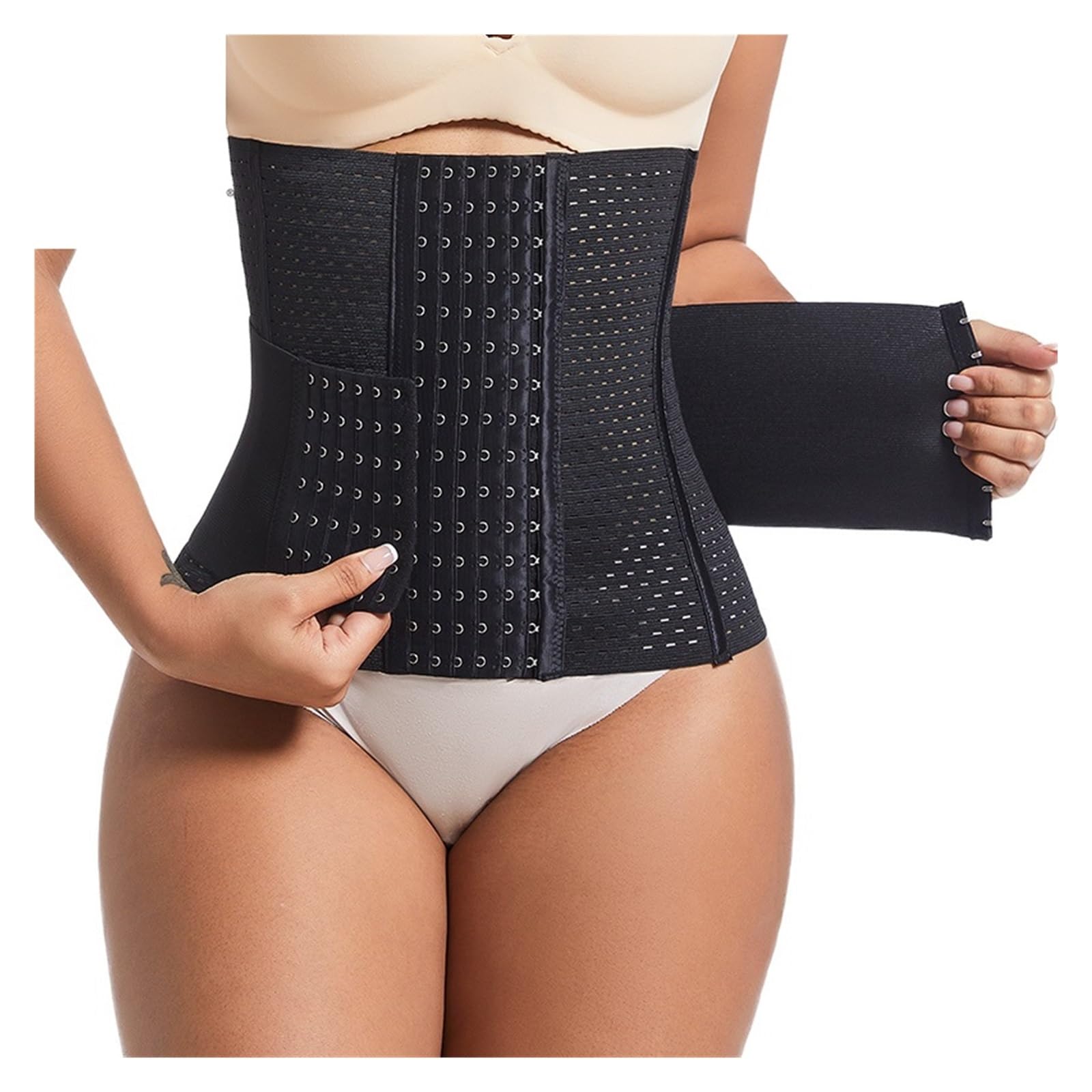 Faja Abdominal Mujer Faja moldeadora de cintura for mujer, corsé moldeador con cierre de 6 ganchos y ojales, cinturón de control de abdomen doble