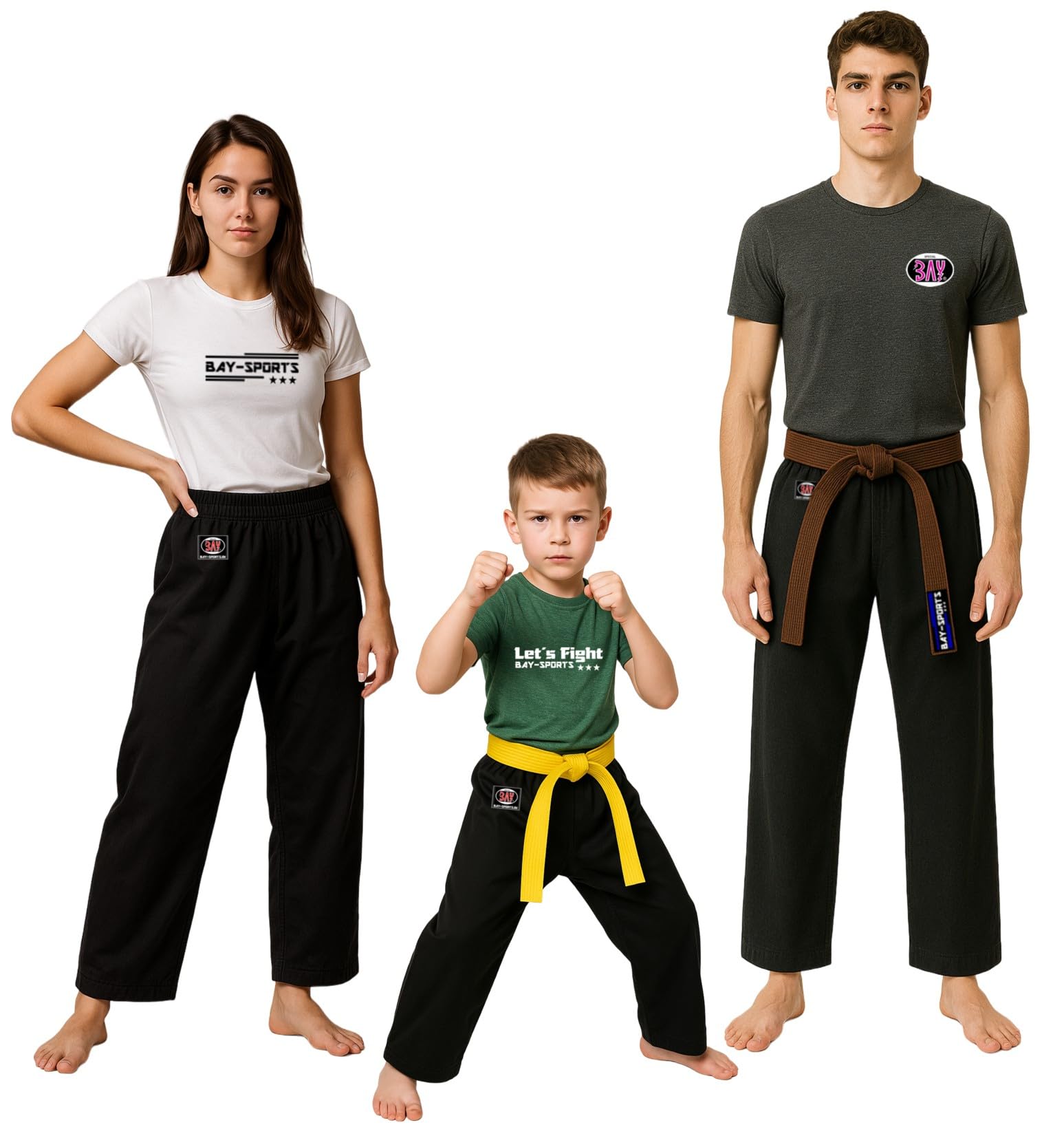 Baumwollhose Kick Pant Traditional Basic Karate Hose 8 UZ schwarz 100% Baumwolle Kampfsporthose Kickboxen Taekwondo Kung Fu Herren Damen Kinder